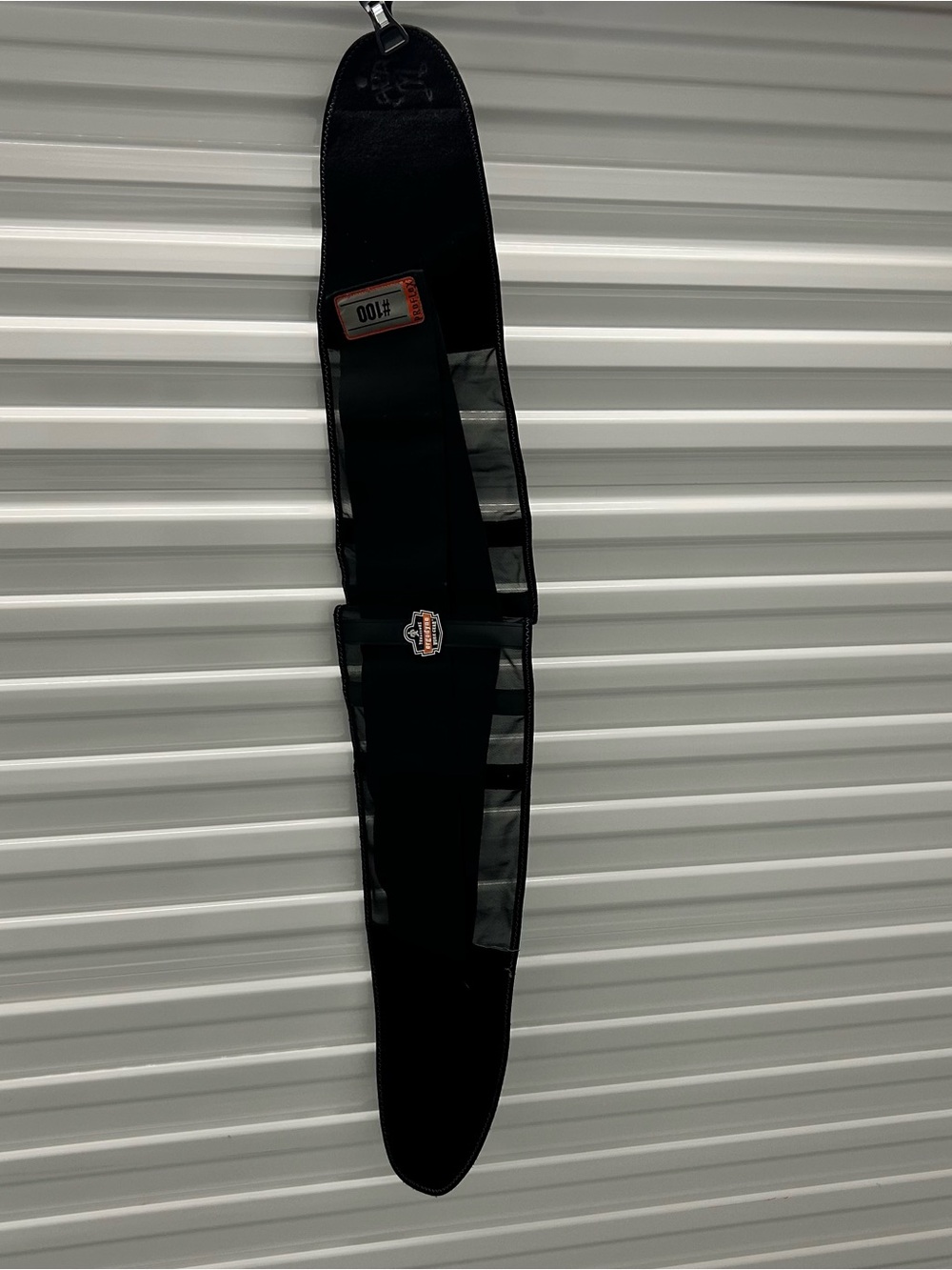 Black Leather Motorcycle Suspenders with Branded Patch